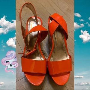 Orange Wedge Sandals
